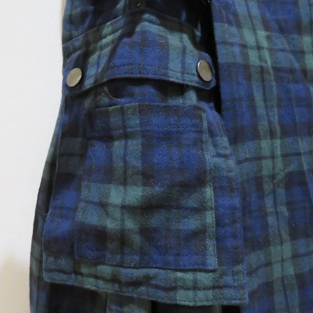 SCARLET DARKNESS Scottish Tartan Black Watch Plaid Kilt Small Alt Punk Grunge - Picture 6 of 16